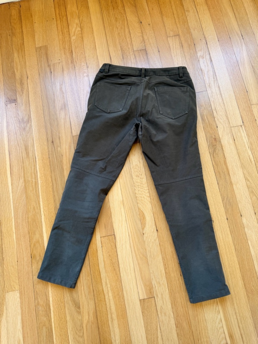 Dark Olive Straight-Leg Pants